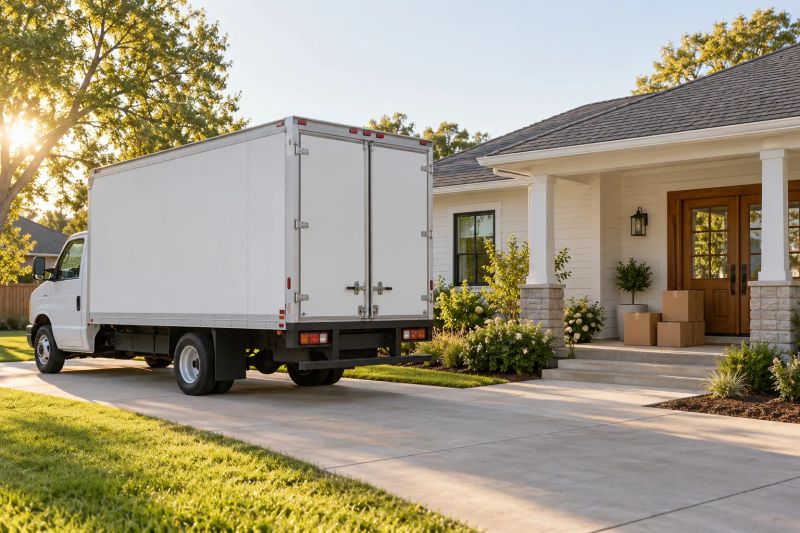 GRAB AND GO SERVICES movers carrying packed boxes during a residential move in Norwalk